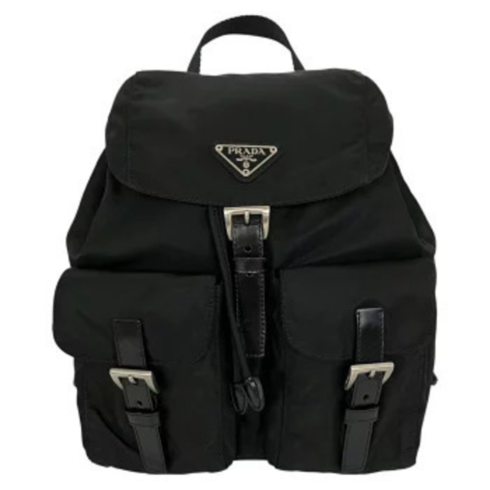 Prada Tessuto Backpack Black Nero Black Triangle